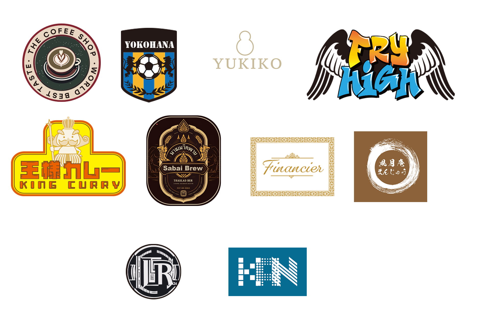 多様なテイストのロゴ見本 (尾崎美術)